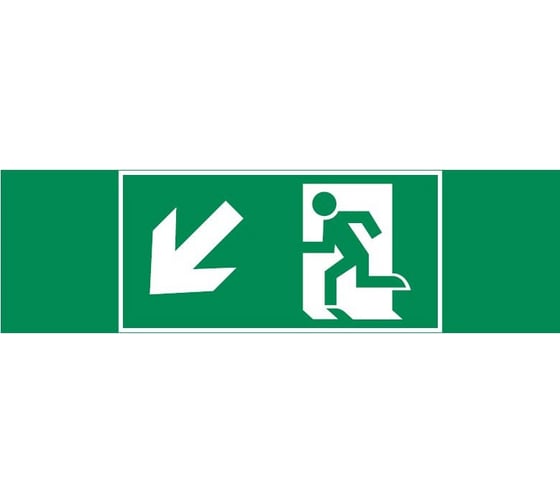 Изображение товара Пиктограмма VARTON "фигура / стрелка влево вниз" 310x90мм, для аварийно-эвакуационного светильника basic ip65 V5-EM02-60.002.018