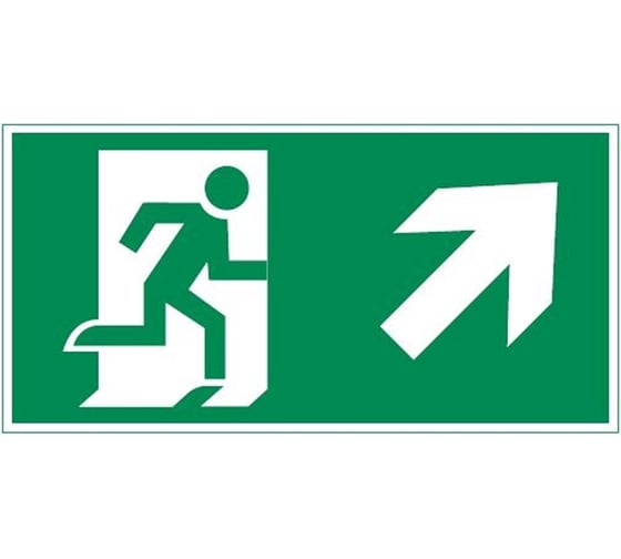 Изображение товара Пиктограмма VARTON "фигура / стрелка вправо вверх" 180x90мм, для аварийно-эвакуационного светильника compact V5-EM04-60.004.023