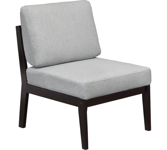 Изображение товара Кресло Мебелик Массив мягкое ткань серый, каркас венге 7548