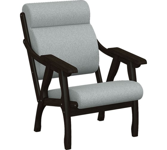 Изображение товара Кресло Мебелик Вега 10 ткань серый, каркас венге 7542