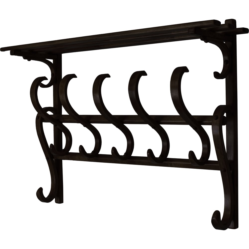 Изображение товара Настенная вешалка Мебелик В 7Н венге для одежды с полкой