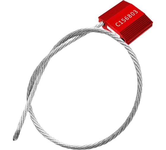 Изображение товара Тросовая пломба Пломба.Ру D5 мм., L500 мм. Цвет красный 200 шт. 1006018