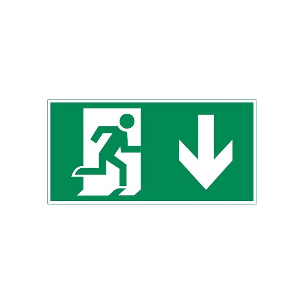 Изображение товара Пиктограмма VARTON "фигура / стрелка вниз" 180x90мм, для аварийно-эвакуационного светильника compact V5-EM04.60.004.021