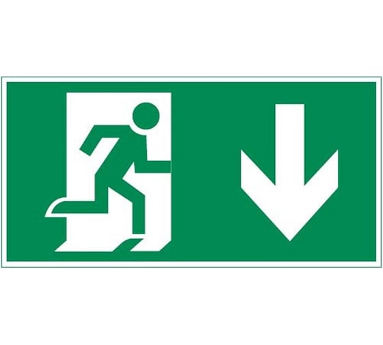 Изображение товара Пиктограмма VARTON "фигура / стрелка вниз" 180x90мм, для аварийно-эвакуационного светильника compact V5-EM04.60.004.021