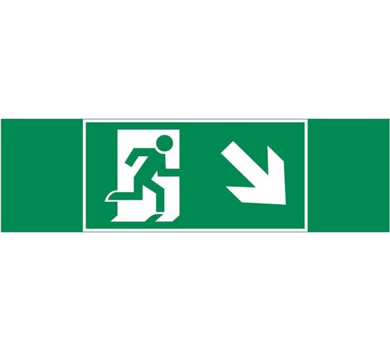 Изображение товара Пиктограмма VARTON "фигура / стрелка вправо вниз" 310x90мм, для аварийно-эвакуационного светильника basic ip65 V5-EM02-60.002.024