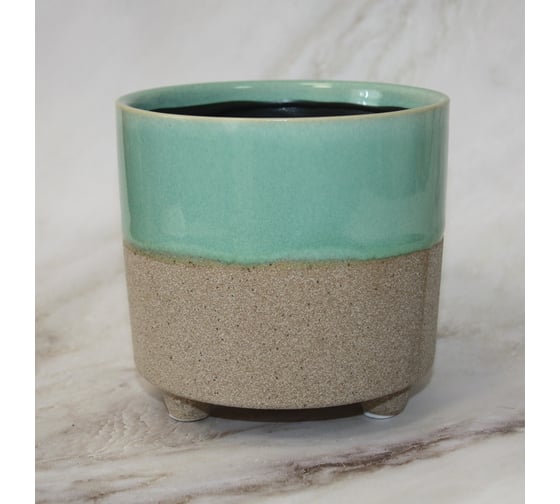 Изображение товара Кашпо Scheurich Kübel Piaff sandy aqua керамика, диаметр 12 см, высота 115 мм, песочно-бирюзовое 063328