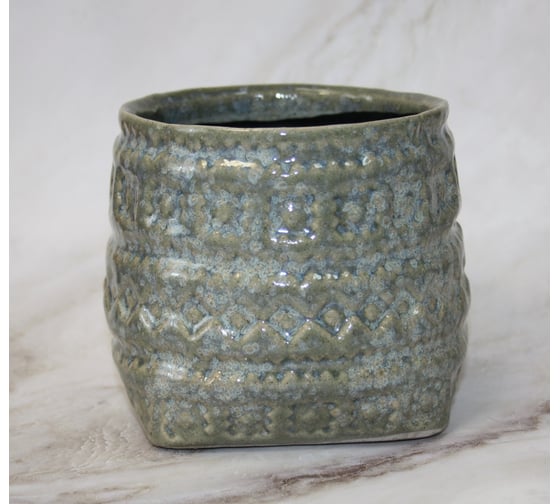 Изображение товара Кашпо Scheurich Kübel SACCHI керамика, диаметр 125 мм, высота 10 см, хаки 068078