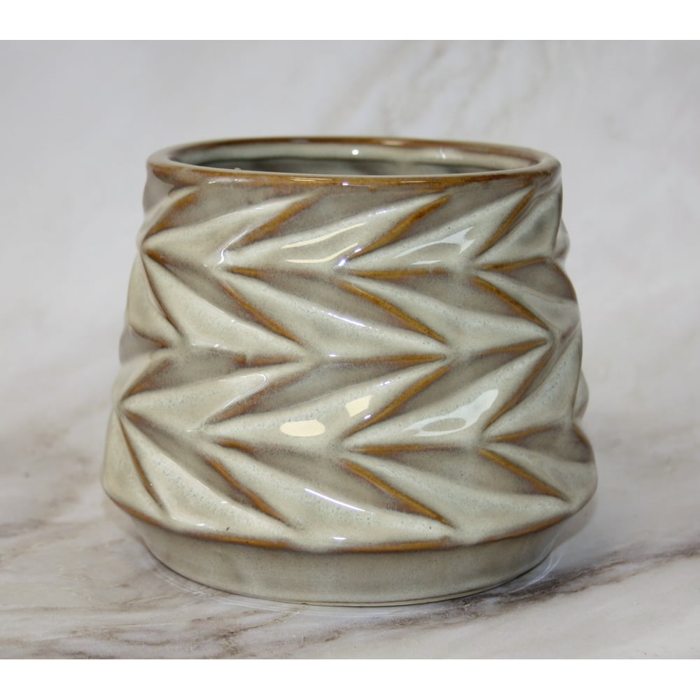 Изображение товара Кашпо Scheurich Kübel Waffle caramel 15 см керамика напольное для растений