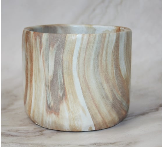 Изображение товара Кашпо Scheurich Kübel LINO керамика, диаметр 12 см, высота 11 см, теплый мрамор 068066