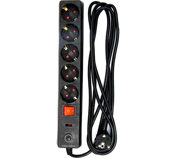Изображение товара Сетевой фильтр-удлинитель Grisard Electric черный 5 розеток 3 метра GRE-017-1504