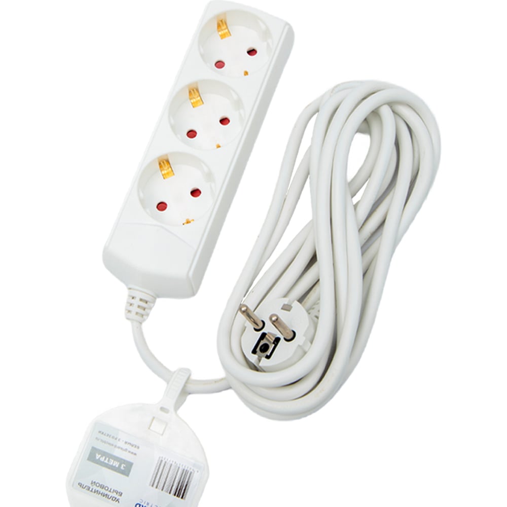 Изображение товара Сетевой удлинитель Grisard Electric 3 розетки 5 метров белый GRE-017-0305