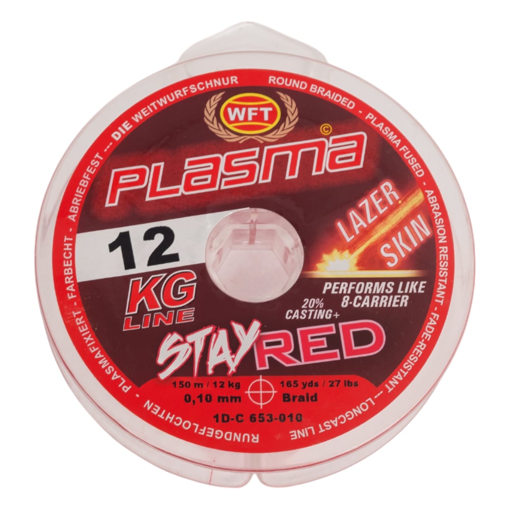 Изображение товара Плетеная леска WFT KG PLASMA LAZER SKIN Stay Red 150/010 1D-C-653-010