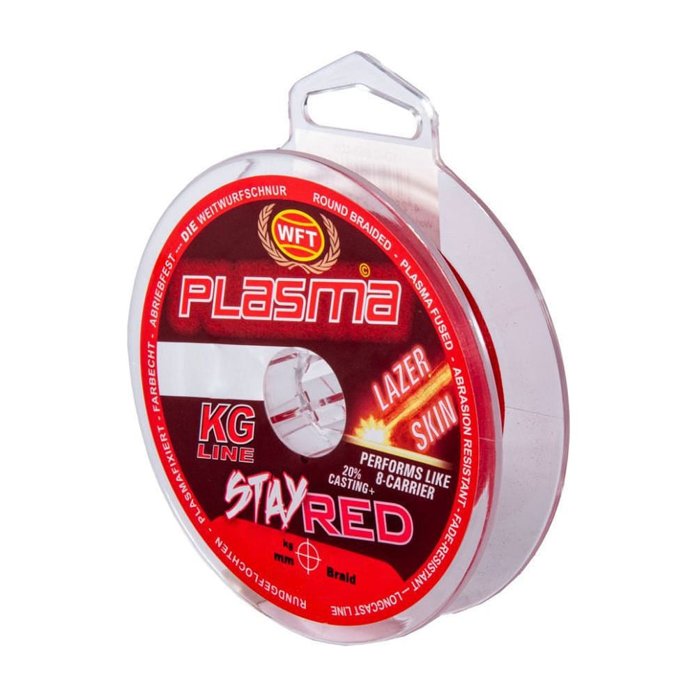 Изображение товара Плетеная леска WFT KG PLASMA LAZER SKIN Stay Red 150 м
