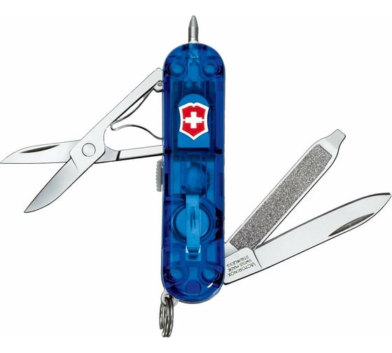 Изображение товара Нож-брелок Victorinox Classic Signature Lite 58 мм, 7 функций, синий полупрозрачный 0.6226.T2