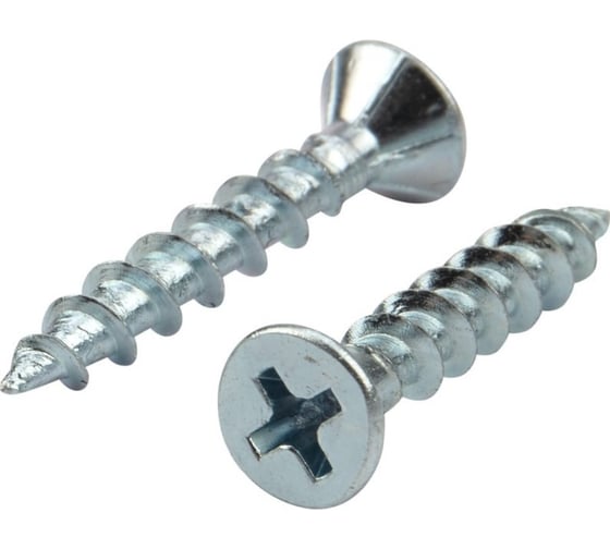 Изображение товара Оконный саморез Квадра острый, 4.1x30 мм, белый цинк, фурнитурный, 100 шт. 413014000100