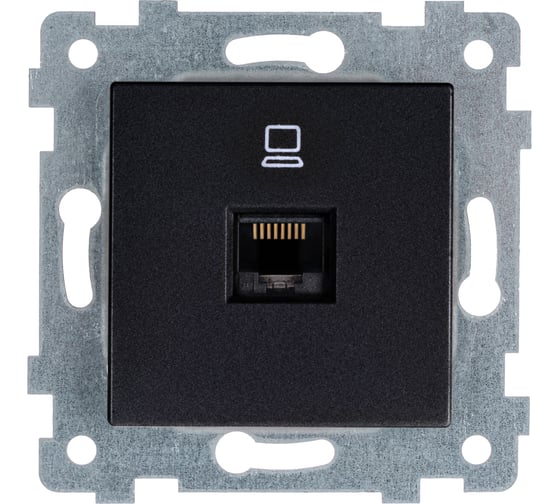 Изображение товара Механизм низковольтной пк розетки Кунцево-Электро "аксиома" скрытой установки рк1-458 антрацит 121030