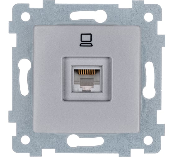 Изображение товара Механизм низковольтной пк розетки Кунцево-Электро "аксиома" скрытой установки рк1-458 алюминий 121016