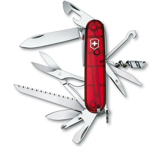 Изображение товара Офицерский нож Victorinox Huntsman Lite 1.7915.T 91 мм, 21 функций, красный полупрозрачный
