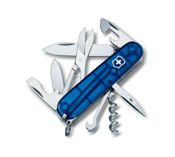 Изображение товара Швейцарский нож Victorinox Climber 1.3703.T2 полупрозрачный синий