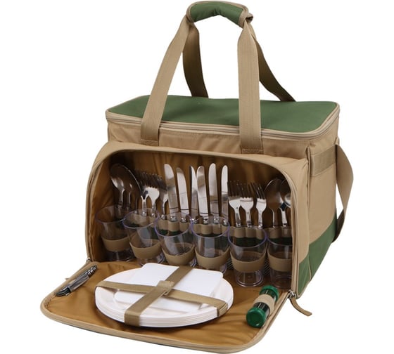 Изображение товара Сумка-холодильник Арктика 22 л, зеленая 4100-6-GN пикниковый набор 6 чел.