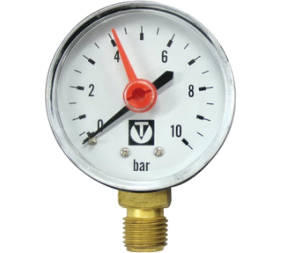 Изображение товара Манометр с нижним подключением (1/4"; 0-10 бар) Valtec VT.TM50.D.02