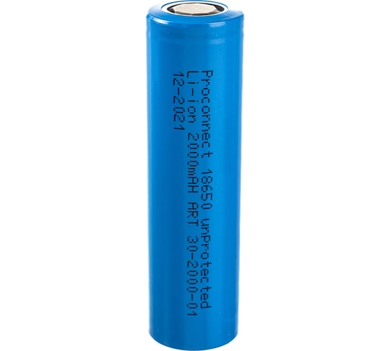 Изображение товара Аккумулятор 18650, unprotected, Li-ion, 2000 mAH PROCONNECT 30-2000-01