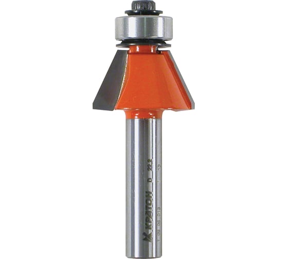 Изображение товара Фреза конусная кромочная с подшипником (25 градусов; 22.2х56х13 мм; хвостовик 8 мм) Кратон 1 09 05 013