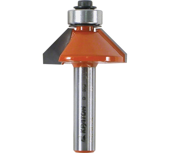 Изображение товара Фреза конусная кромочная с подшипником (45 градусов; 30.2х54х13 мм; хвоствоик 8 мм) Кратон 1 09 05 012