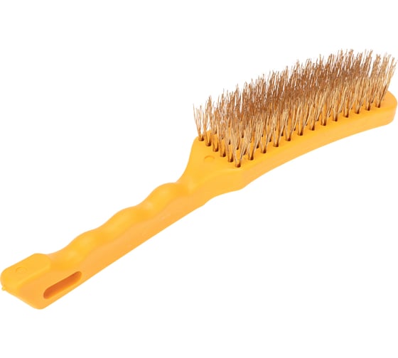 Изображение товара Щетка по металлу KRANZ с пластиковой ручкой, 6 рядов, 260 мм KR-91-1237