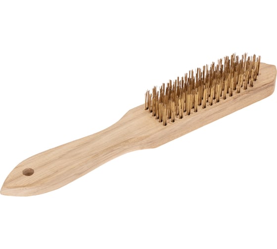 Изображение товара Щетка по металлу KRANZ с деревянной ручкой, 6 рядов, 280 мм KR-91-1243