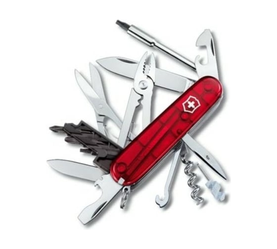 Изображение товара Швейцарский нож Victorinox CyberTool 1.7725.T 91 мм, 34 функций, красный полупрозрачный