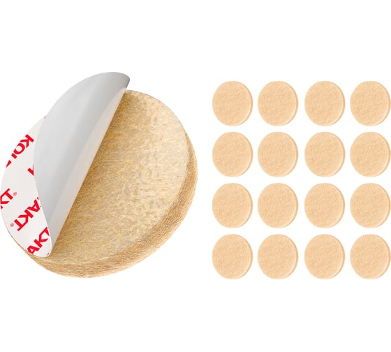 Изображение товара Самоклеящиеся подкладки для мебели Контакт накладки на ножки круглые 20 мм 16 шт. 24799