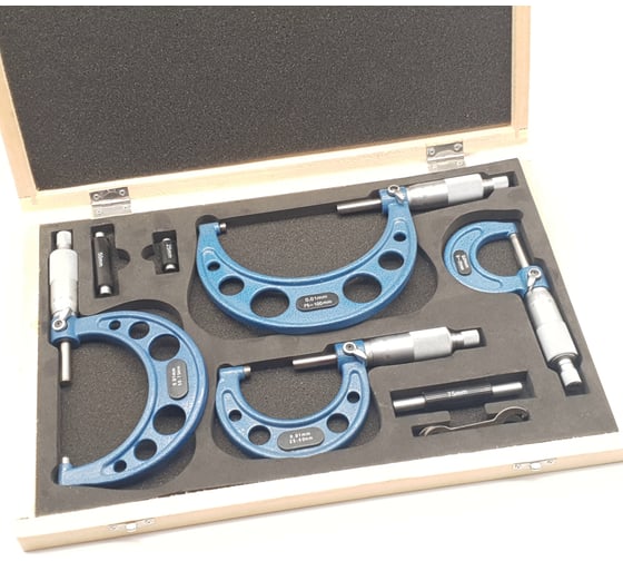 Изображение товара Комплект гладких микрометров ТЕХНОРЕАЛ 0-100 мм, 0,01 мм МА600051019