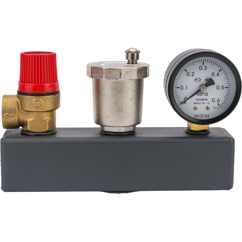 Изображение товара Группа безопасности RISPA STANDART 3/4F для бытовых систем цвет красный/антик/графит