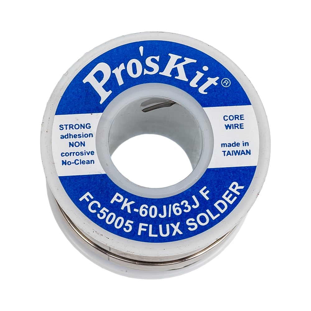 Изображение товара Припой PK-63J10F 1 мм 0.25 кг Sn63/Pb37 с флюсом для пайки меди