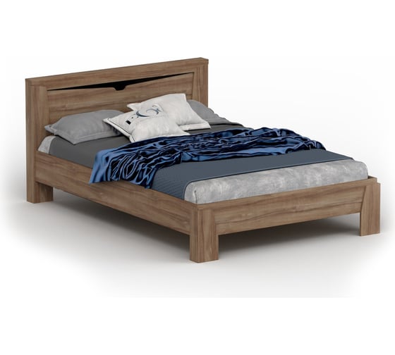 Изображение товара Кровать Мебельград Соренто спальня, 1800, дуб стирлинг/дуб стирлинг матовый/кофе структурный матовый, с ортопедическим основанием, подъемным механизмом и бельевым ящиком 62144