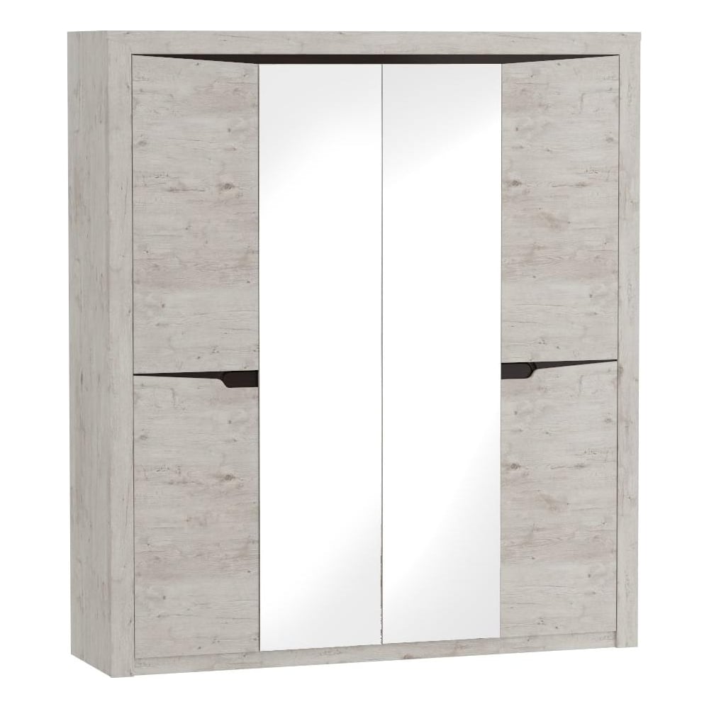 Изображение товара Шкаф Мебельград Соренто 4 дверный с зеркалами дуб бонифаций матовый