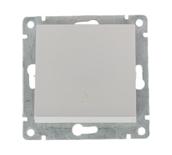 Изображение товара Одноклавишный проходной выключатель UNIVersal серия афина, с/у, 10а, 220в, серебро еврослот A0025-S