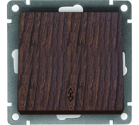 Изображение товара Проходной одноклавишный выключатель UNIVersal серия афина, с/у, 10а, 220в, венге еврослот A0025-V