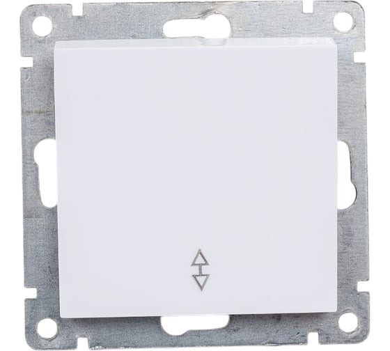 Изображение товара Проходной одноклавишный выключатель UNIVersal серия афина , с/у, 10а, 220в, белый еврослот A0025