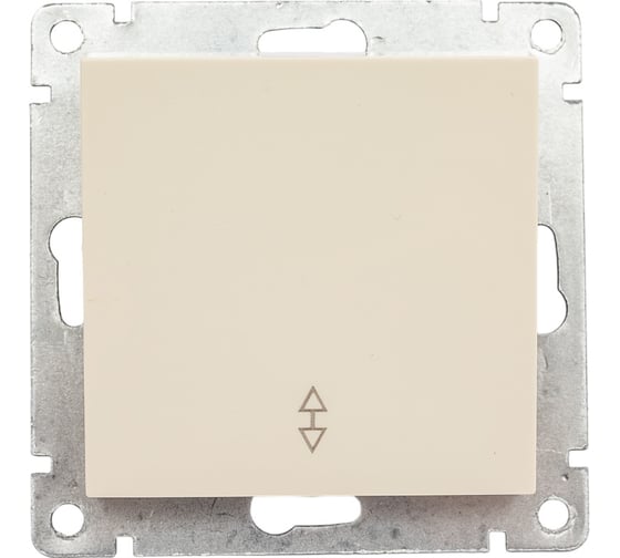 Изображение товара Проходной одноклавишный выключатель UNIVersal серия афина, с/у, 10а, 220в, слоновая кость ivory цвет еврослот A0025-I