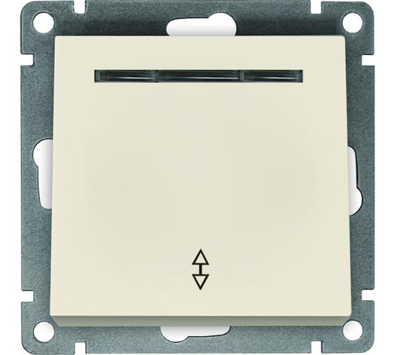 Изображение товара Проходной одноклавишный Ввыключатель UNIVersal с подсветкой серия афина, с/у, 10а, 220в, слоновая кость ivory еврослот A0125-I