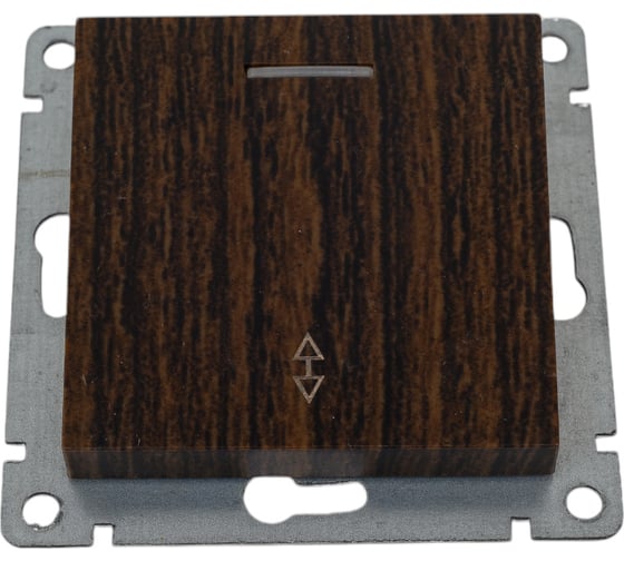 Изображение товара Проходной одноклавишный выключатель UNIVersal с подсветкой серия афина, с/у, 10а, 220в, венге еврослот A0125-V