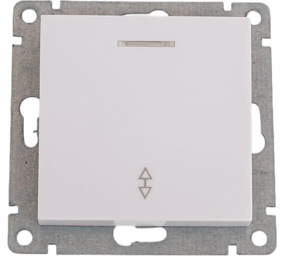 Изображение товара Одноклавишный проходной выключатель UNIVersal с подсветкой серия афина, с/у, 10а, 220в, жемчуг еврослот A0125-OBr