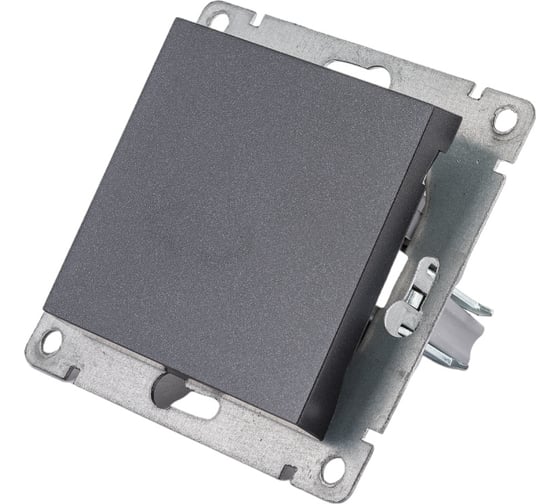 Изображение товара Одноклавишный выключатель UNIVersal серия афина, с/у, 10а, 220в, графит еврослот A0021-Gr