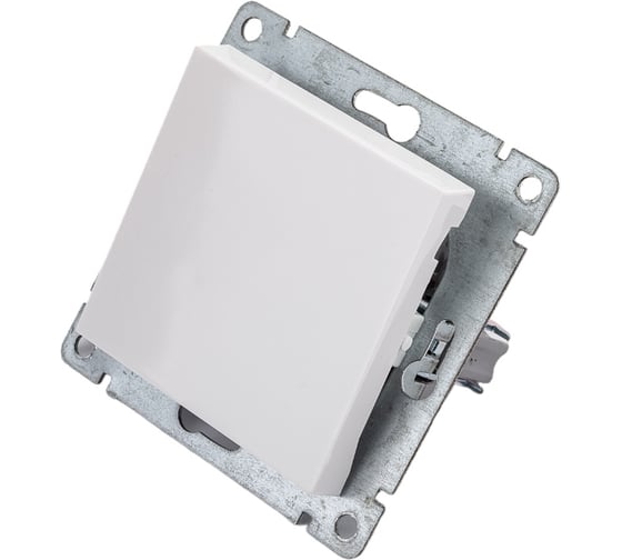 Изображение товара Одноклавишный выключатель UNIVersal серия афина, с/у, 10а, 220в, белый еврослот A0021