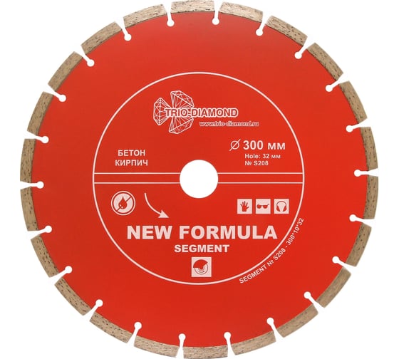 Изображение товара Диск алмазный отрезной TRIO-DIAMOND 300x32 New Formula Segment S208