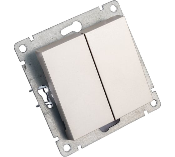 Изображение товара Двухклавишный выключатель UNIVersal серия афина, с/у, 10а, 220в, шампань еврослот A0023-Br