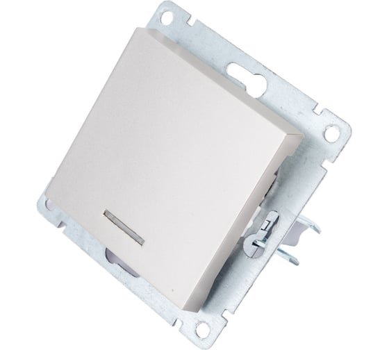 Изображение товара Одноклавишный выключатель UNIVersal с подсветкой серия афина, с/у, 10а, 220в, шампань еврослот A0121-Br