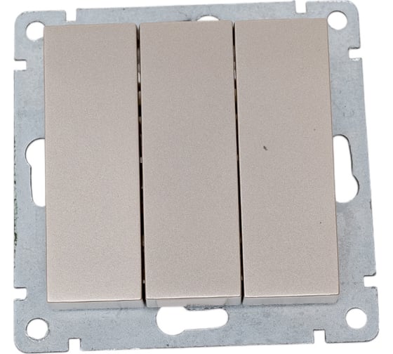 Изображение товара Трехклавишный выключатель UNIVersal серия афина, с/у, 10а, 220в, шампань еврослот A0043-Br